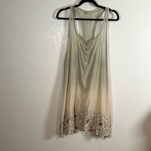 Monoreno Embroidered Floral Appliqué Gauzy Slip Dress Size Large